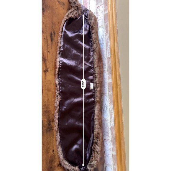 Faux Fur Stole Scarf By Pins And Needles Brown Polyester Lining - Picture 11 of 11